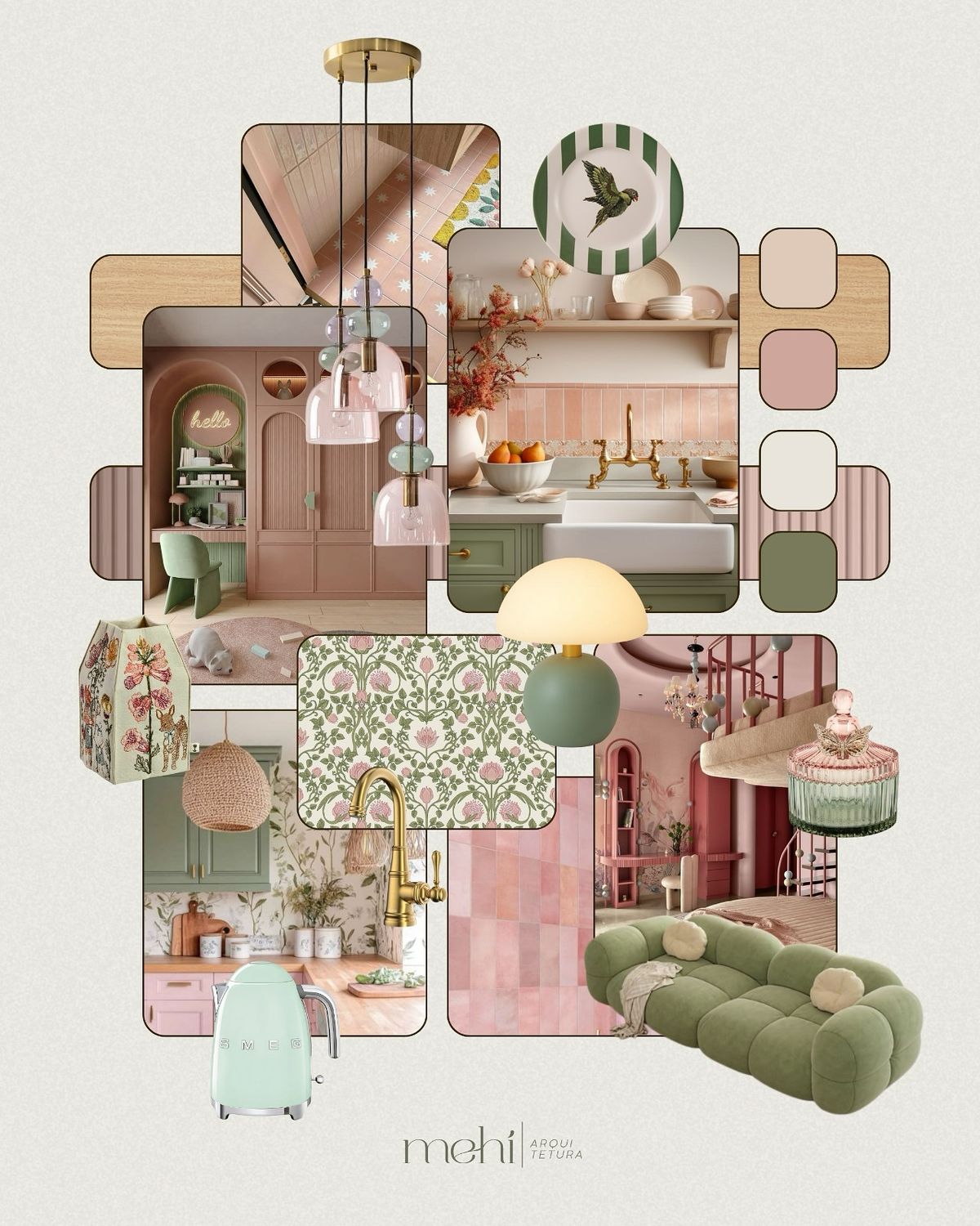 Pastel room interior